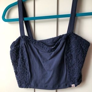 Hollister Navy Blue Crop Top Tank